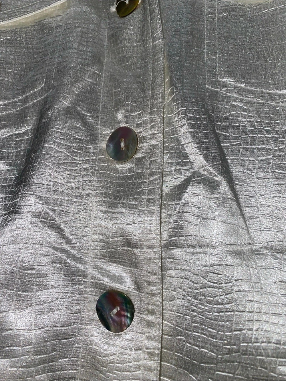 Ruby Rd Metallic Button Front Jacket Size 14 Like New - Picture 3 of 7